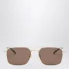 Gucci Ruthenium Colored Sunglasses With Bridge Women In Gold