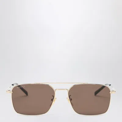 Gucci Ruthenium Colored Sunglasses With Bridge Women In Gold