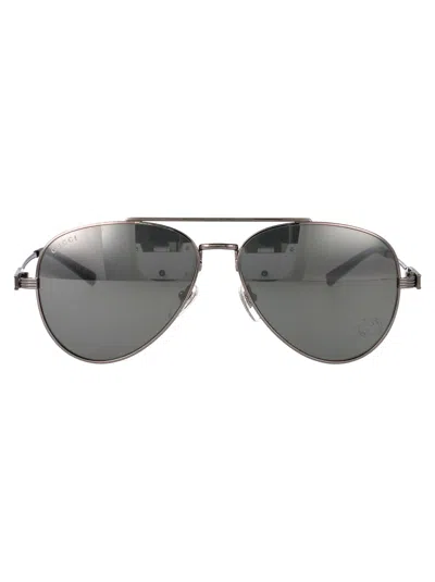 Gucci Ruthenium Metal Sunglasses In Silver