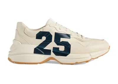 Pre-owned Gucci Rython 25 (women's) Sneakers In Ivory/navy Blue In Multi