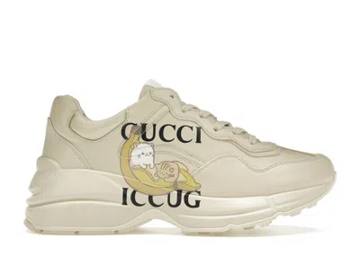 Pre-owned Gucci Rython Bananya (women's) Sneakers In Ivory In White