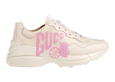 Pre-owned Gucci Rython Lemon (women's) Sneakers In Beige/pink In Multi