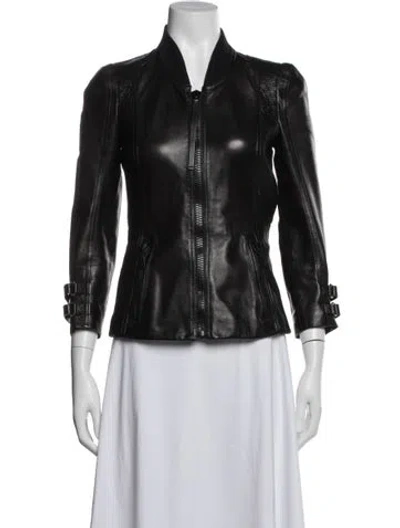 Pre-owned Gucci Sable Biker Jacket In Black