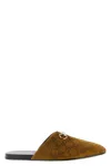 Gucci Men Brown Mule With Horsebit On The Front And All-over Gg Motif In Suede Man In Brown