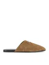 Gucci Sabot Suede Horsebit Flat Shoes Brown In Brown