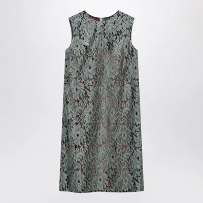 Gucci Lace Dress Floral Pattern Sleeveless Knee Length In Multi