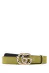Gucci Sage Green Suede Belt In Green