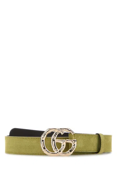 Gucci Sage Green Suede Belt