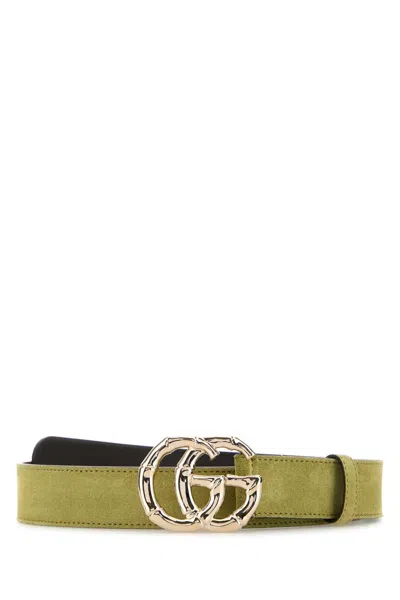 GUCCI GUCCI SAGE GREEN SUEDE BELT