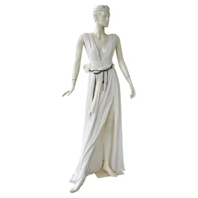 Pre-owned Gucci Saint Laurent Grecian Inspired Dress Gown In Gray