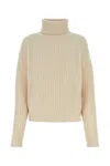 Gucci Turtleneck Cashmere Blend Pullover With Ton Sur Ton Logo In 9791
