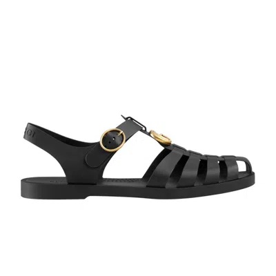 Pre-owned Gucci Sandal 'double G - Black' | Men's Size 6