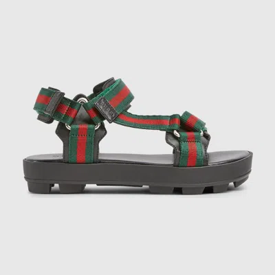 Gucci Kids' Sandal With Web In Black