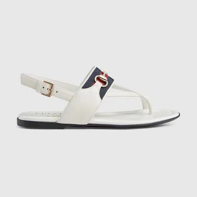 Gucci Sandal With Web In White