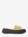 Gucci Platform Slide Sandal Canvas Upper Logo In Animal Print