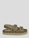 Gucci New Marmont Gg Leather-trimmed Sandals