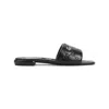 Gucci Meg Flat Sandals With Engraved Signature Gg Logo In Black