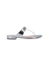 Gucci Metallic Open Toe Heeled Sandals In Silver