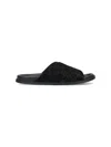 Gucci Men Black Suede Slippers