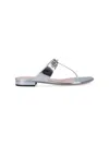 Gucci Metallic Open Toe Heeled Sandals In Silver