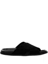 Gucci Men Black Suede Slippers