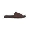 Gucci Brown Suede Open-toe Sandals With Logo Pattern In Brown