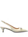 Gucci Horsebit Leather Slingback Pump In Gold