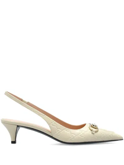 Gucci Pointed High-heeled Sandals In Nude