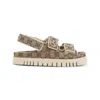 Gucci Beige Gg Canvas Sandals In Beige