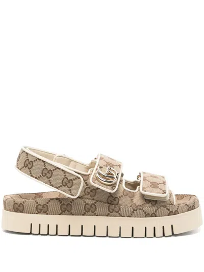 GUCCI GUCCI GG SUPREME SLINGBACK SANDALS
