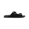 Gucci Rhein Open Suede Leather Sandals In Black