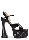 Gucci Interlocking G Studded Platform Sandals 155 In Black