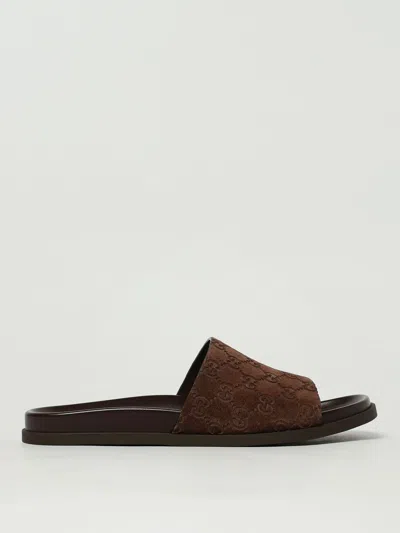 GUCCI GUCCI SANDALS MEN BROWN