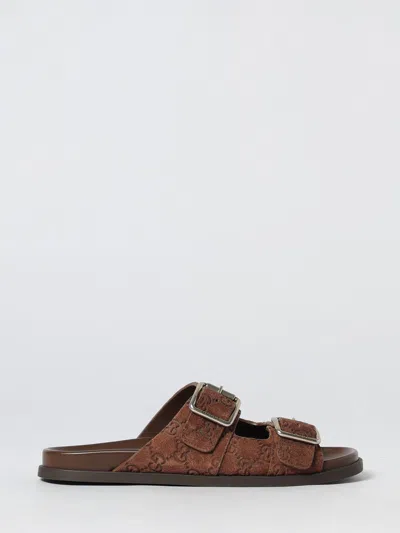 GUCCI GUCCI SANDALS MEN BROWN