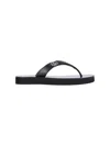 Gucci Black Nappa Leather Platform Thong Sandals With Double G In Black
