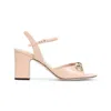 Gucci Pink And Purple Leather Sandals With Block Heel In Multicolor