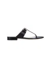 Gucci Women's Flip-flops With Leather Clamp Sandal In Black  
