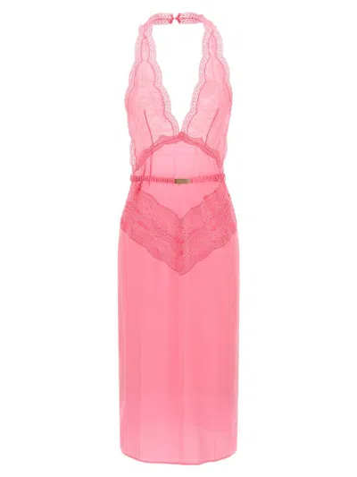 GUCCI GUCCI SATIN AND LACE DRESS