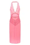 Gucci Women Satin And Lace Dress In Pink