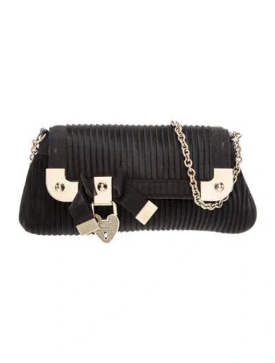 Pre-owned Gucci Satin Clutch In Black