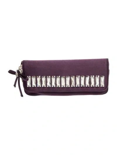 Pre-owned Gucci Satin Clutch In Purple
