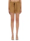 Gucci Satin Shorts Gg Bermuda And Short Brown In Neutral