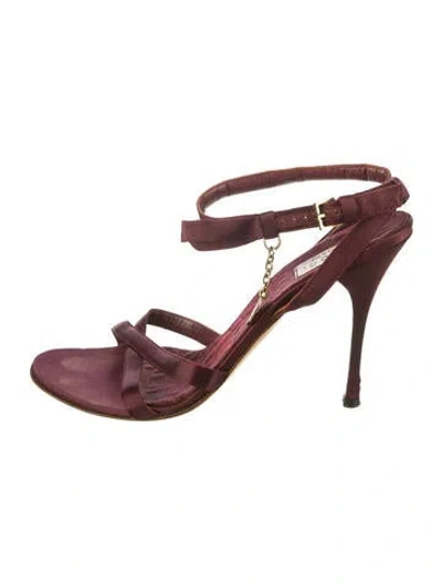 Pre-owned Gucci Satin Gladiator Sandals In Purple