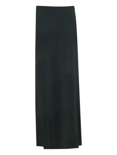 Pre-owned Gucci Satin Maxi Skirt In Black