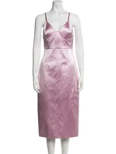 Pre-owned Gucci Satin Midi Length Dress In Pink