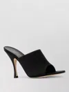 Gucci Satin Mules Peep Toe High Heel In Black