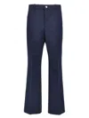Gucci Pantalone In Cotone Blu Navy Donna In Blue