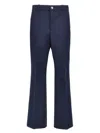 Gucci Pantalone In Cotone Blu Navy Donna In Blue