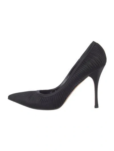 Pre-owned Gucci Satin Pleated Accents Pumps In Black