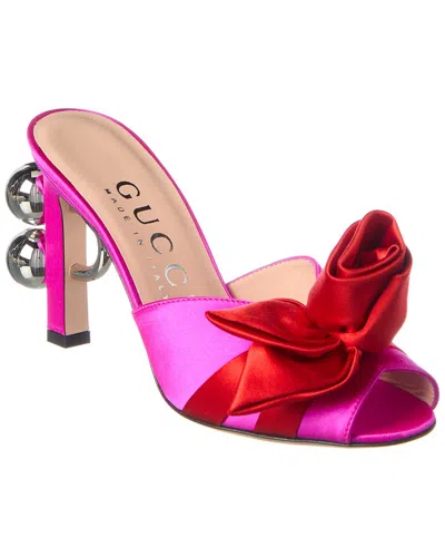 Gucci Satin Sandal In Pink